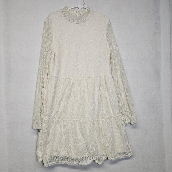Art Class Girl's Ivory Cream Lace Long Sleeve Dress - Picture 1 of 7